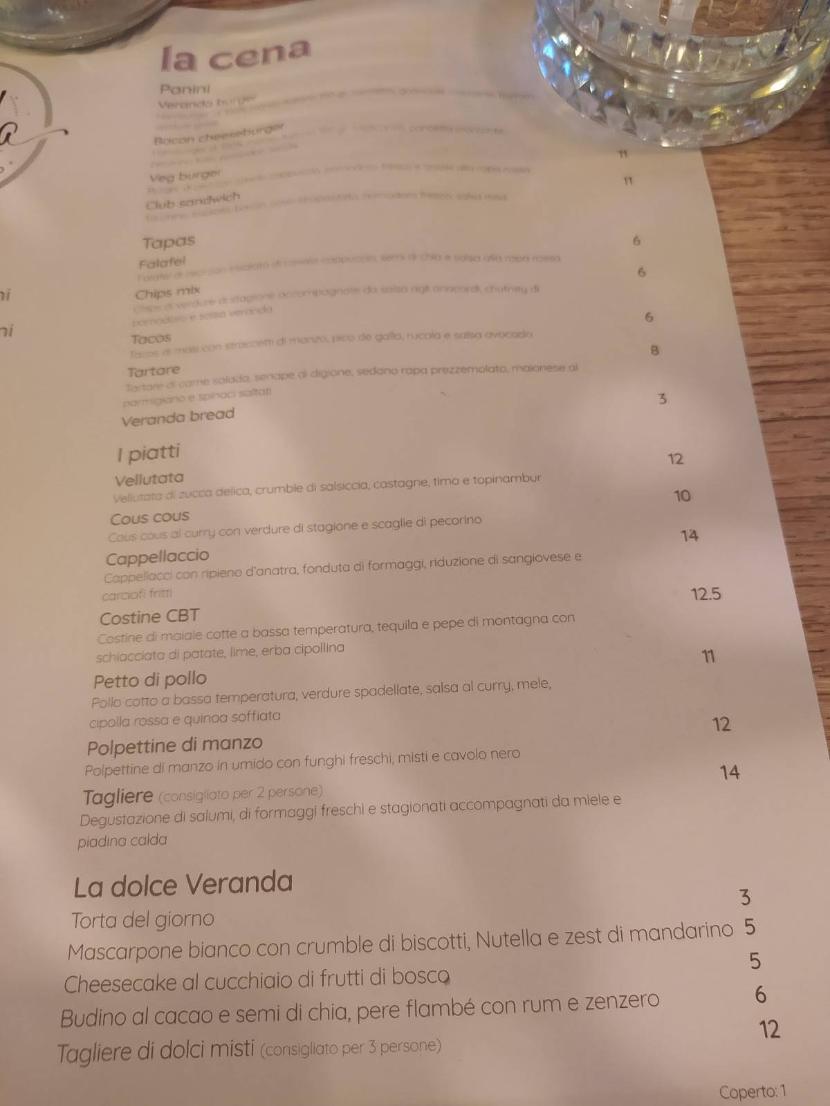 Menu di La Veranda 