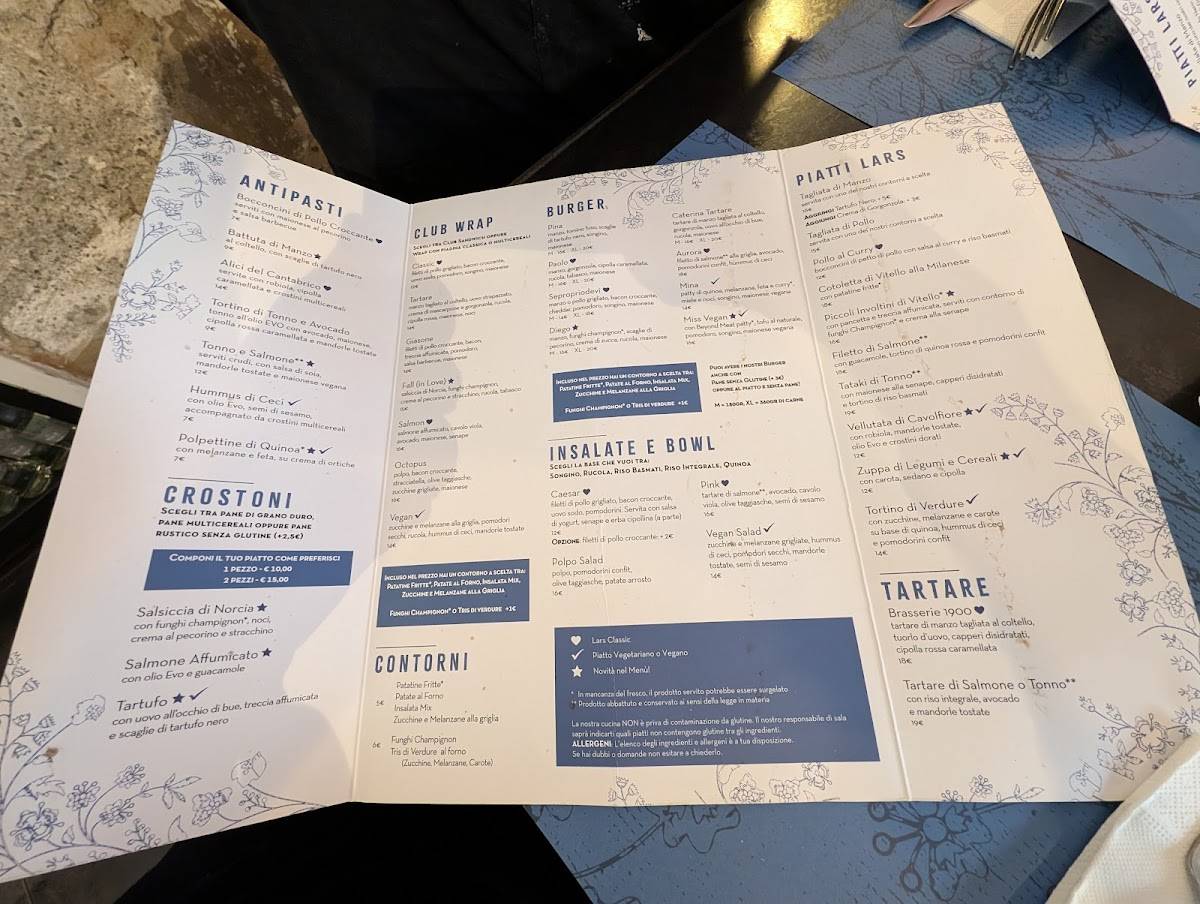 Menu di Lars Milano 