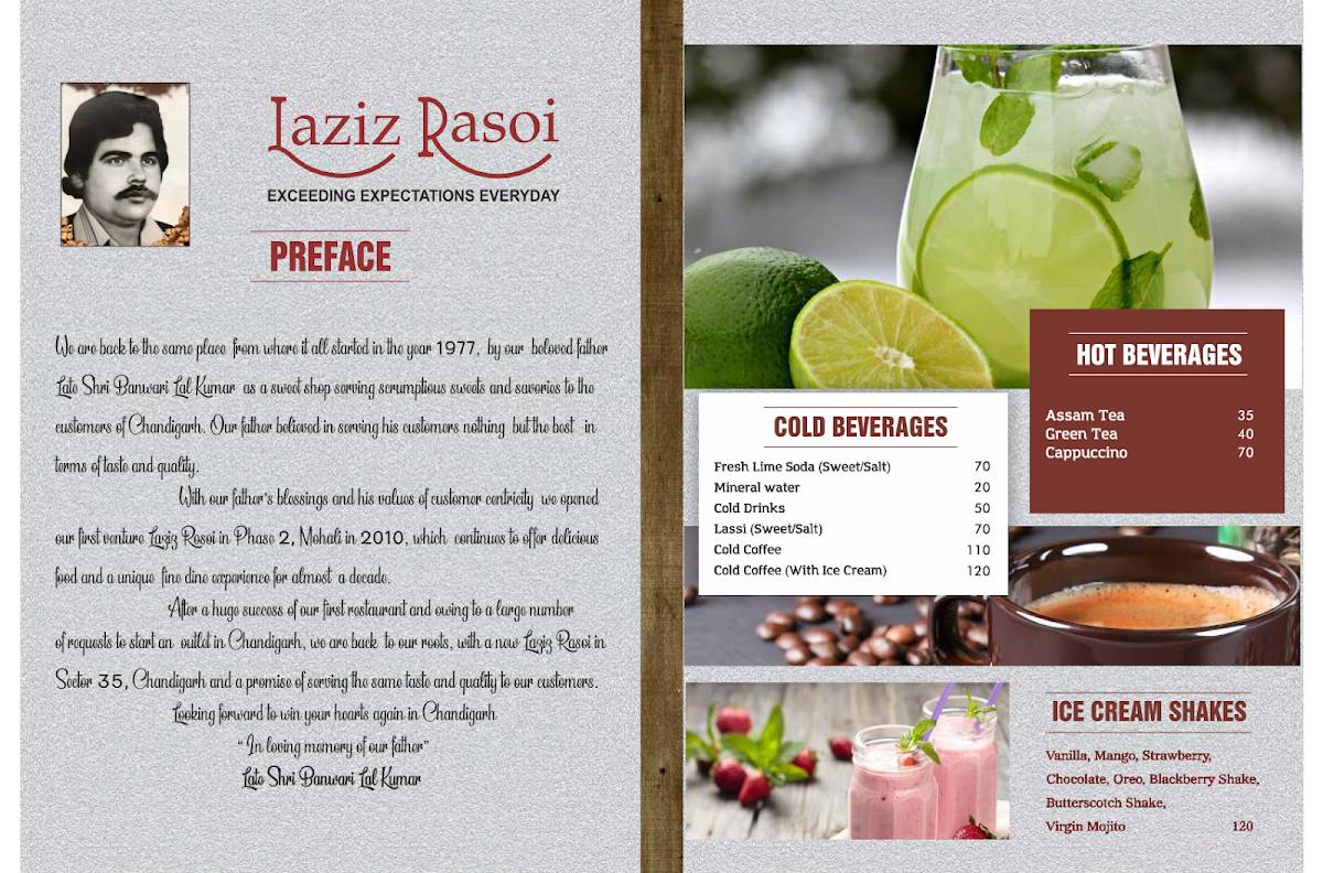 Laziz Rasoi menu