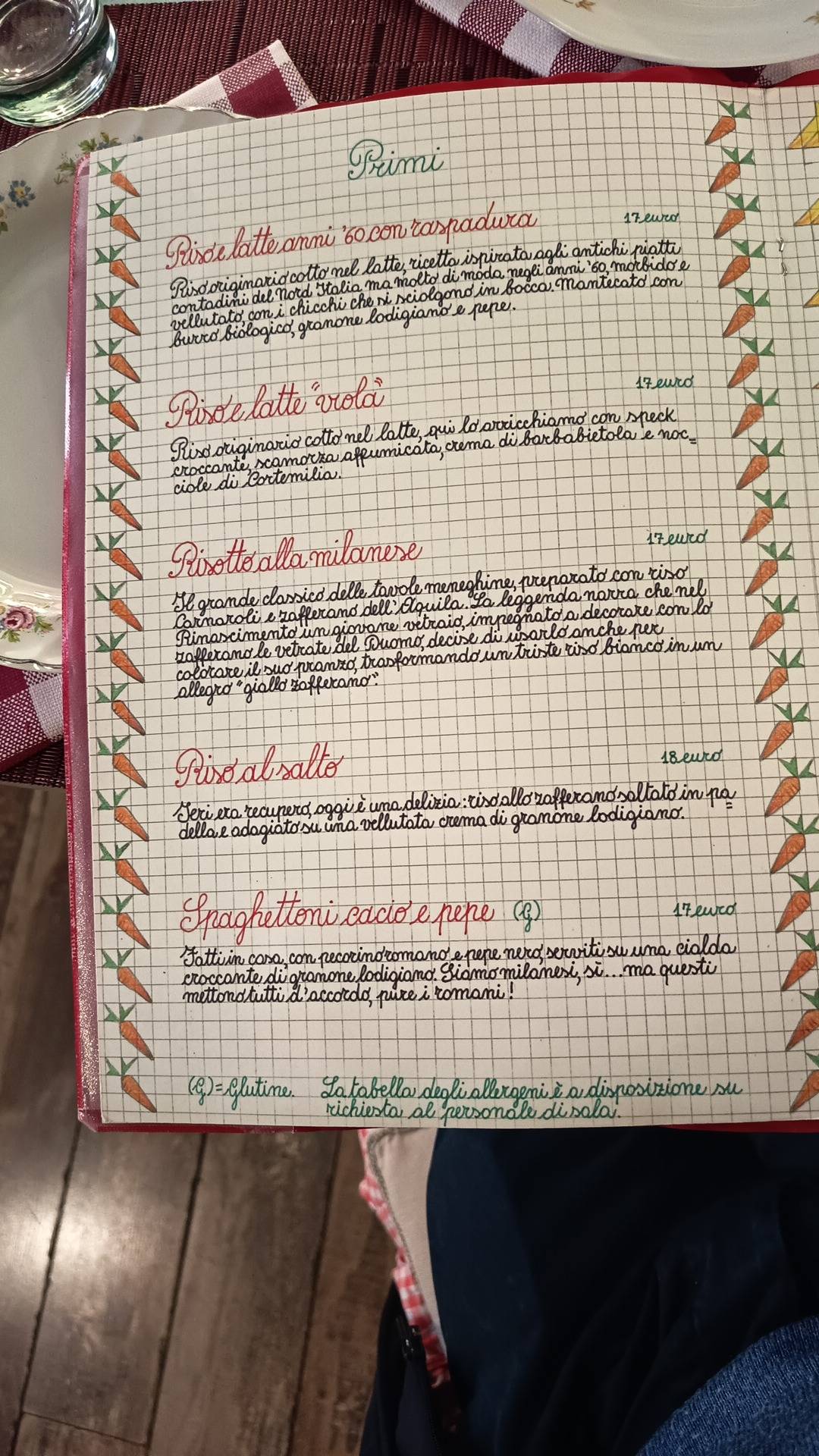 Menu di Risoelatte Duomo 