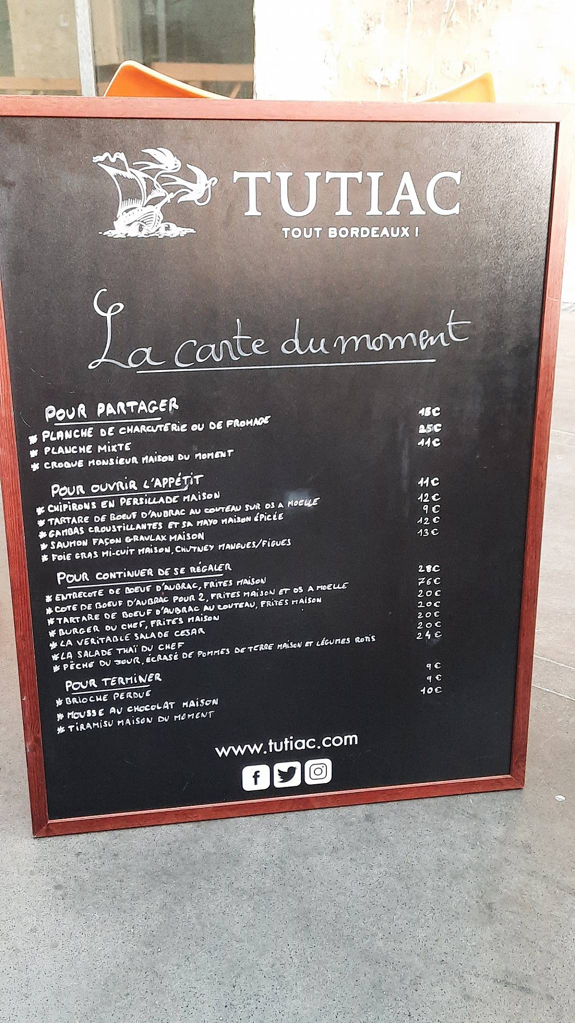 Menu de Monami