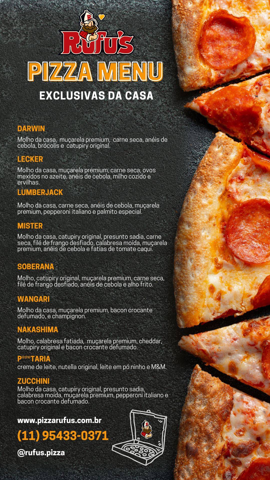 Pizzaria Rufu's cardápio