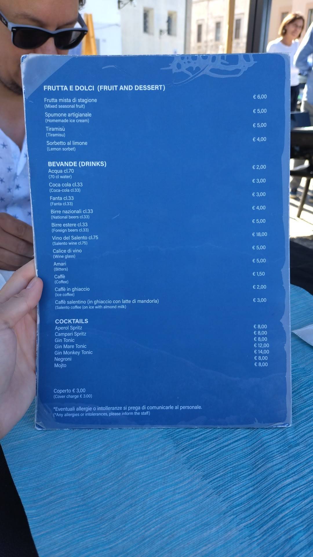 Menu de La Risacca