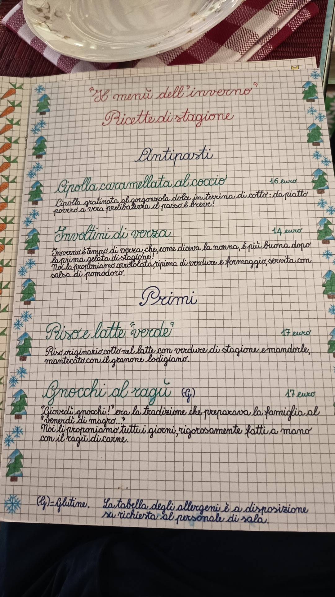 Menu di Risoelatte Duomo 