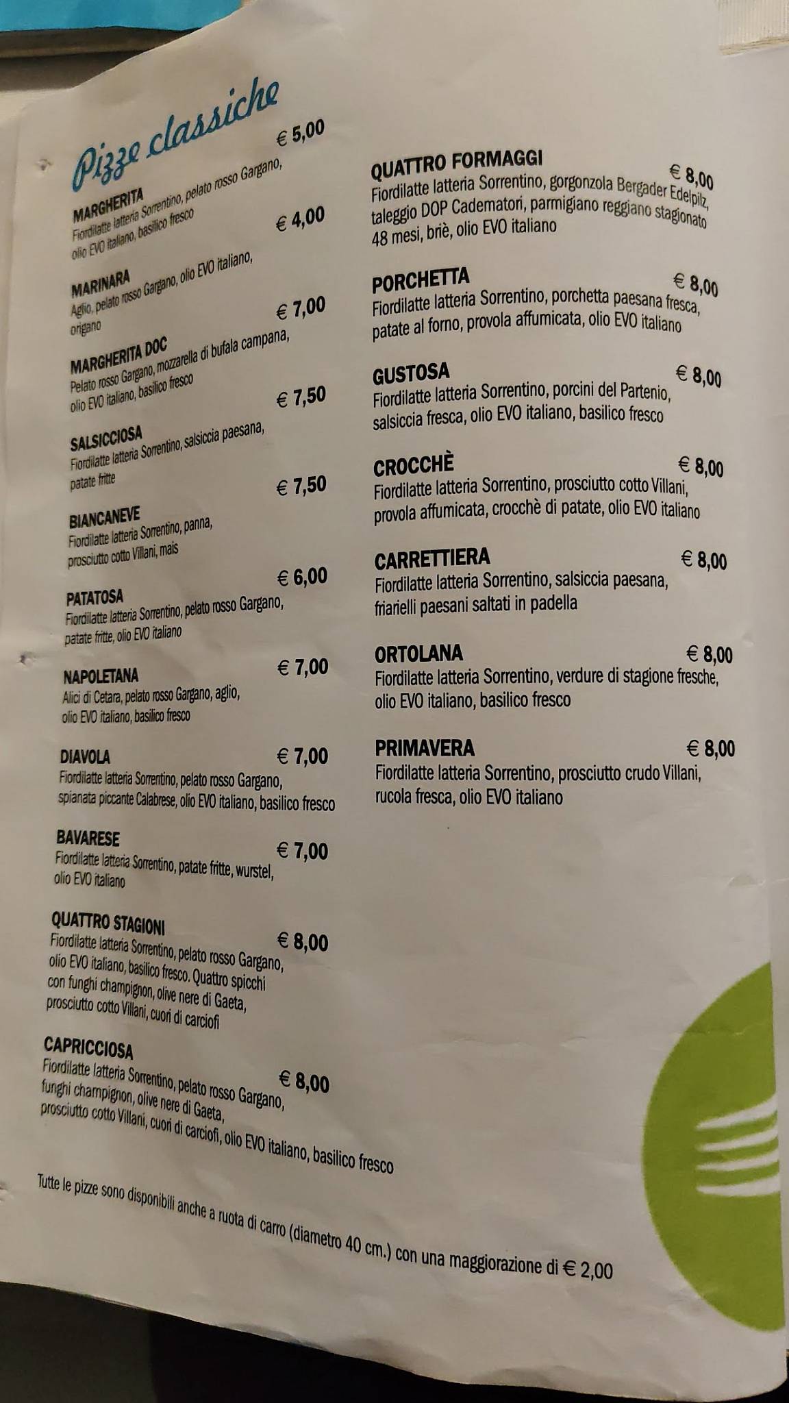 Menu di Ristorante Orlando 