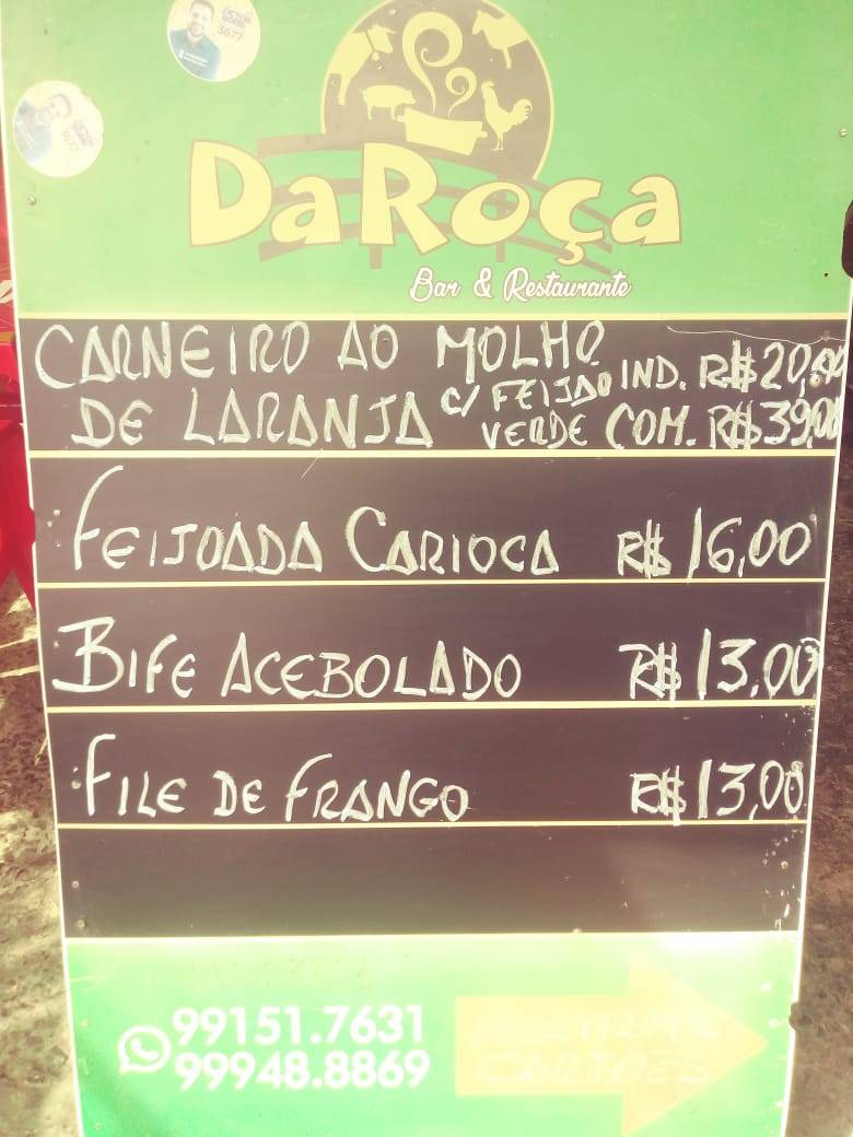 Restaurante Da Roça cardápio