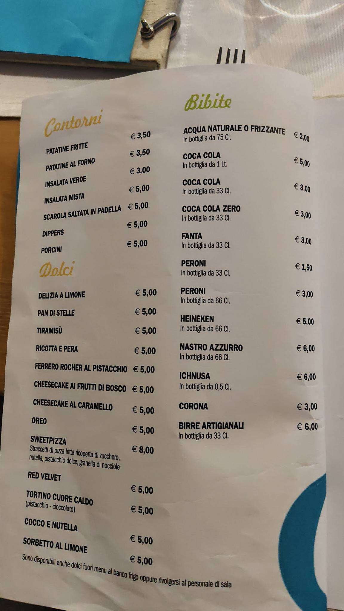 Menu di Ristorante Orlando 