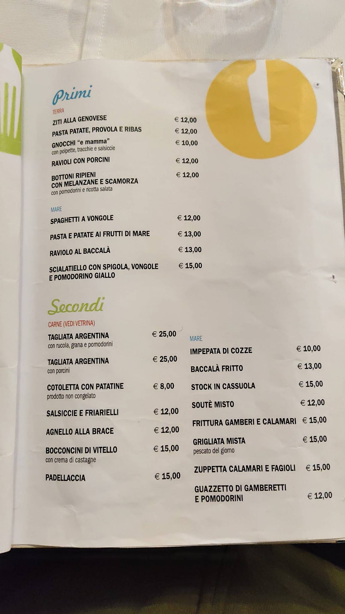 Menu di Ristorante Orlando 