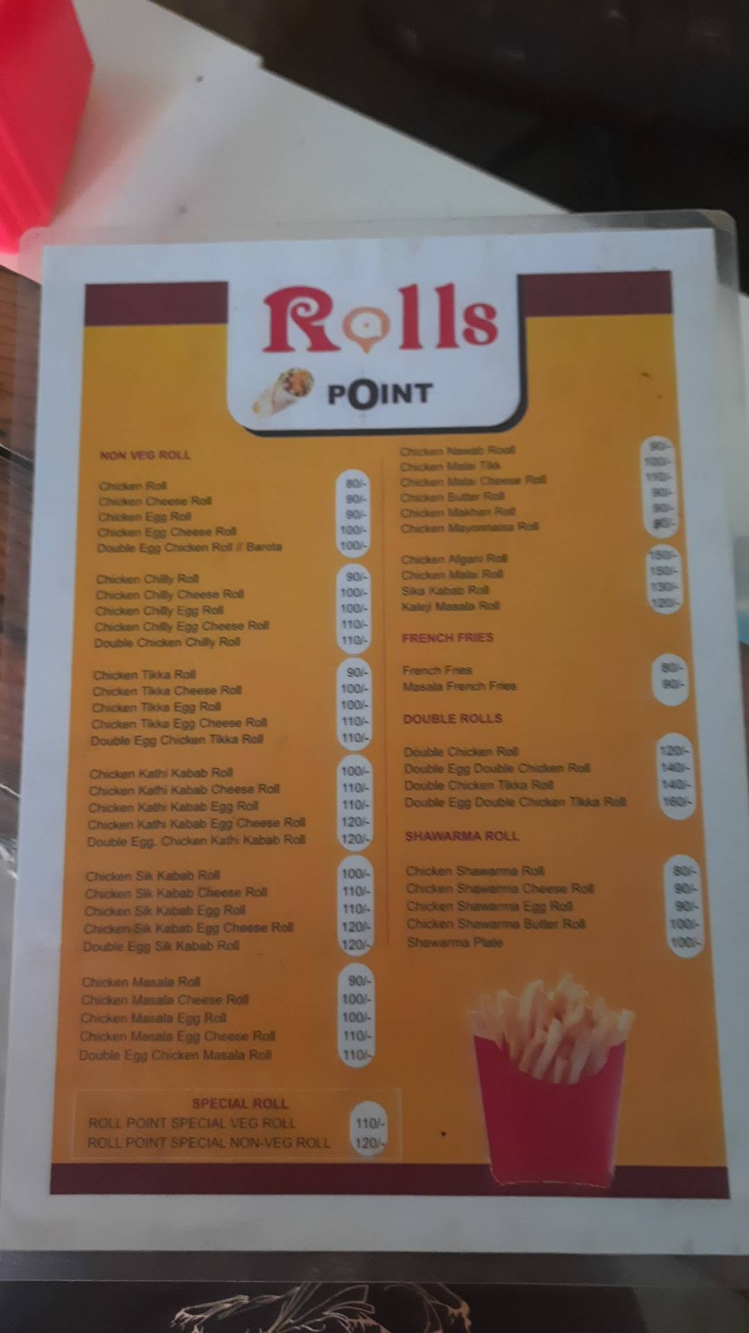 Roll Point menu