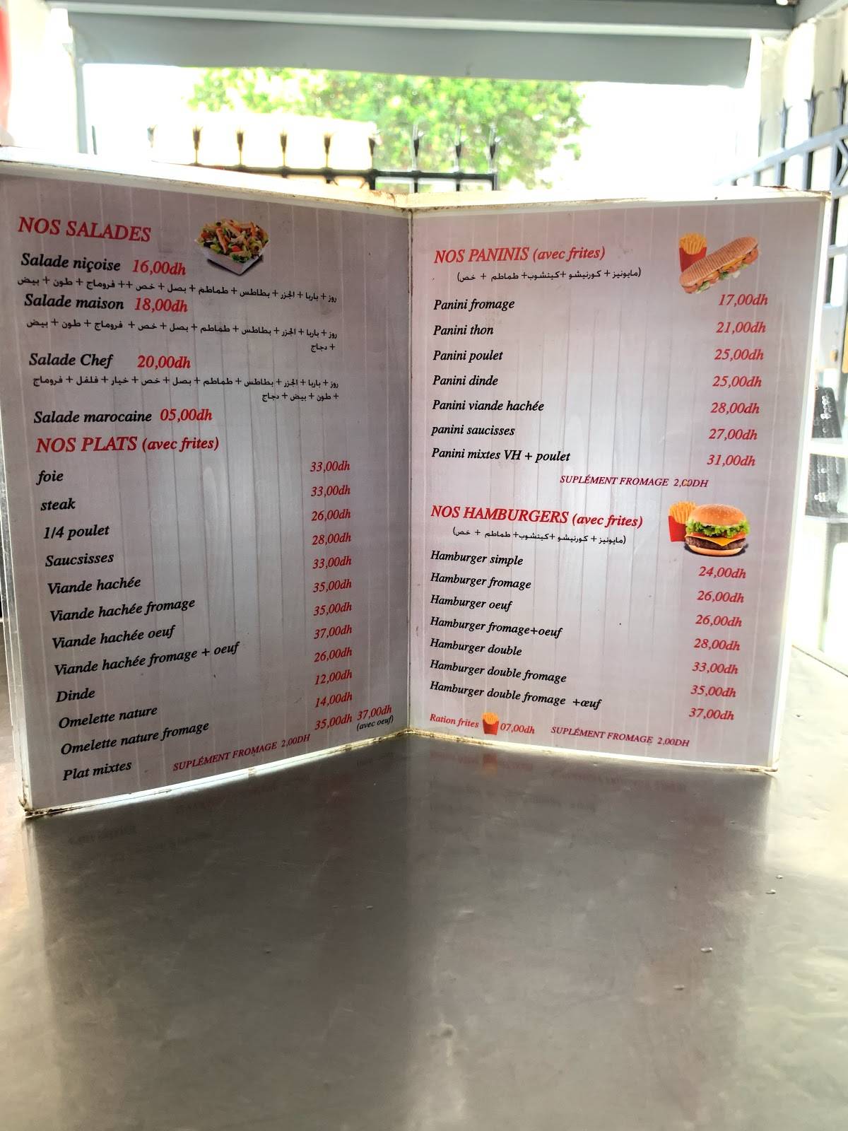 Menu de Snoopy Burger