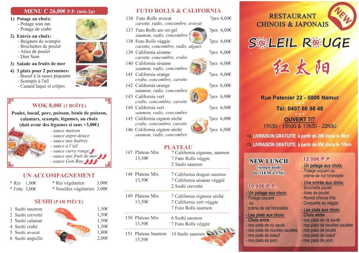 Menu de Soleil Rouge