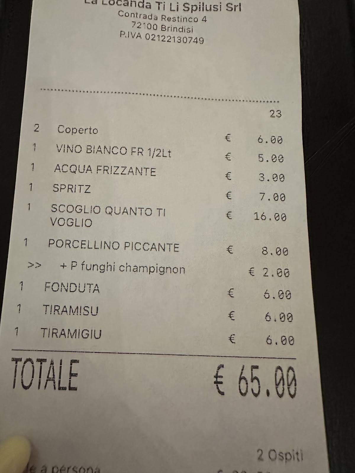 Menu di Spilusi 