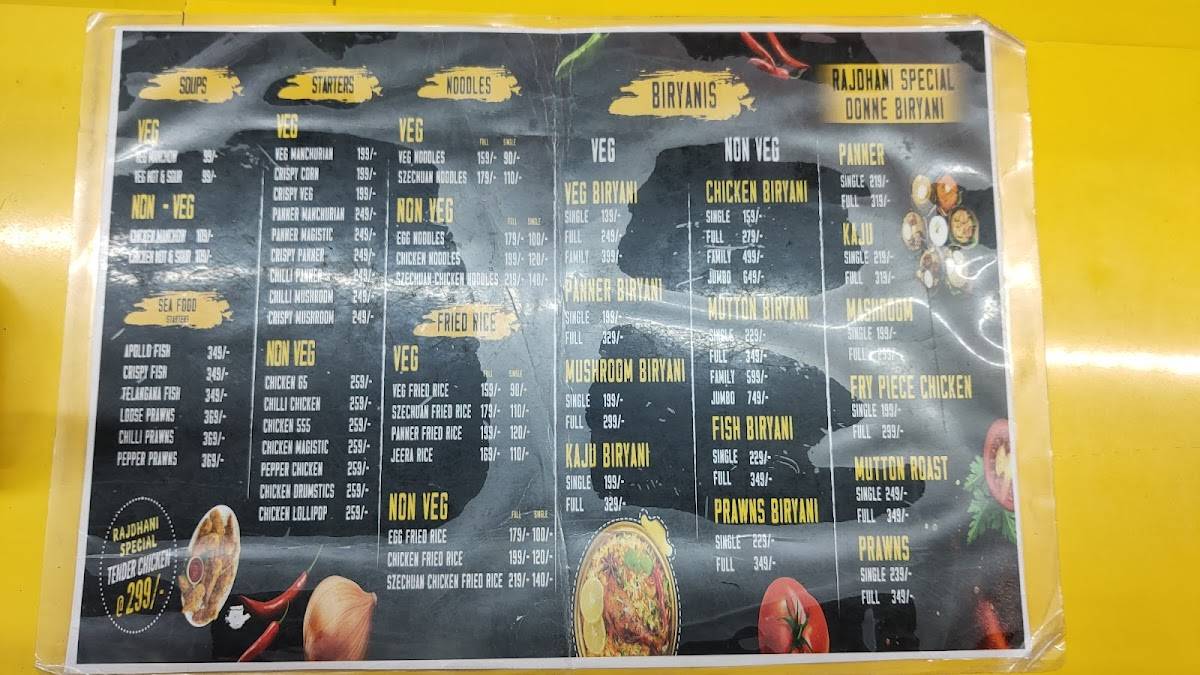 Sri Rajdhani - 2 Restaurant menu