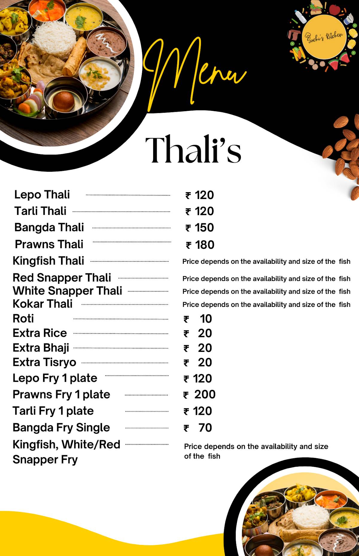 Suchi's Kitchen menu