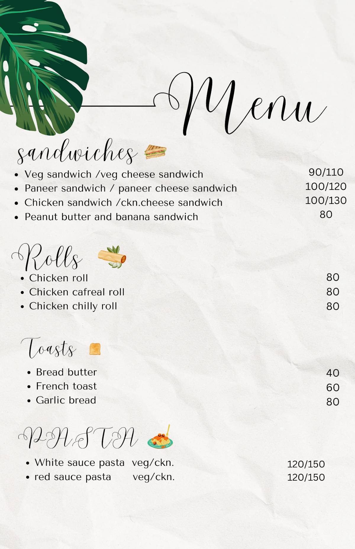 Suchi's Kitchen menu