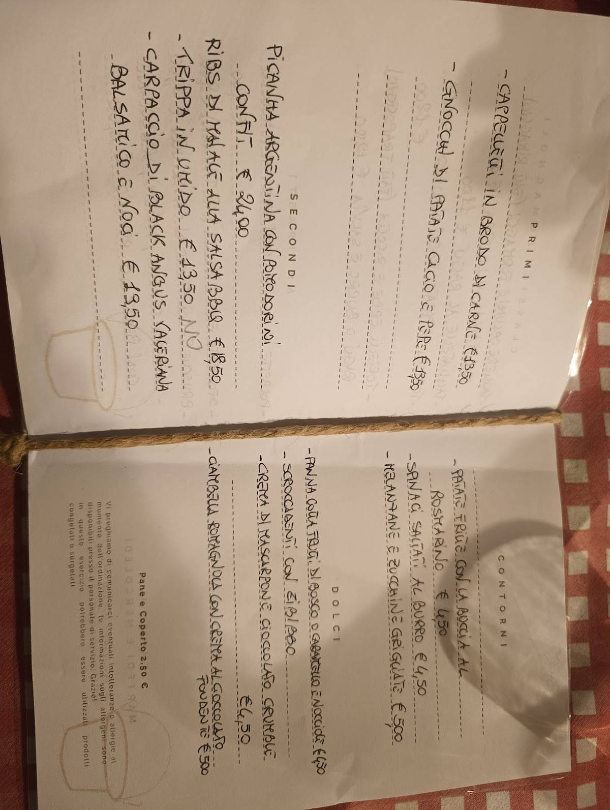 Menu di Trattoria Ramà 