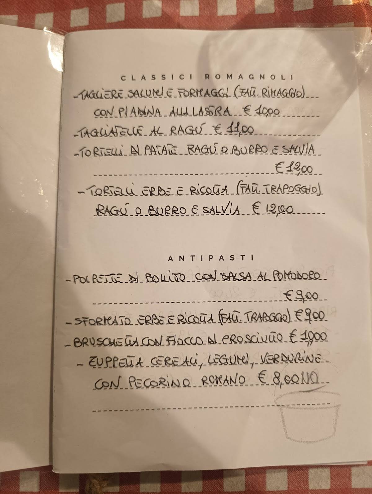 Menu di Trattoria Ramà 