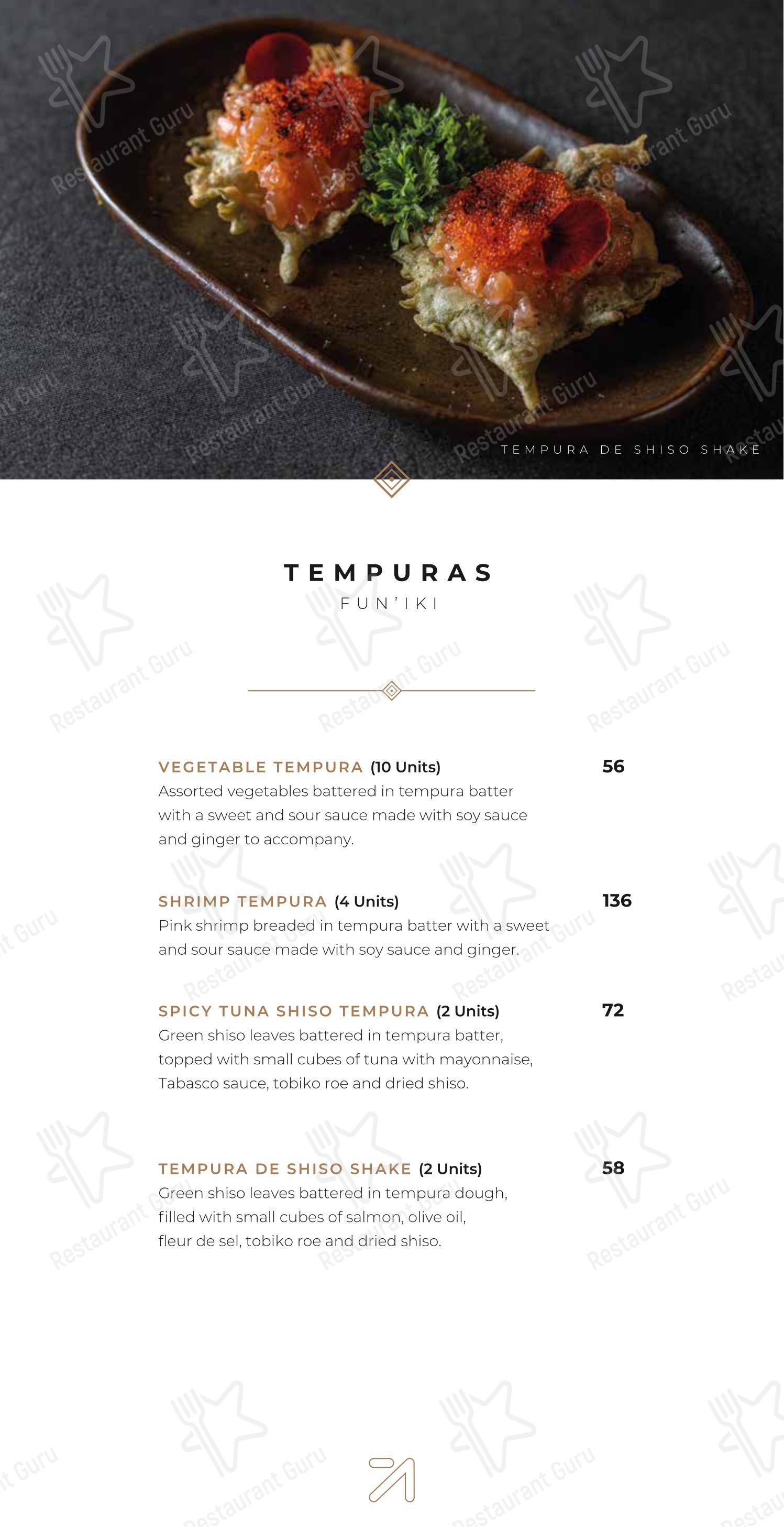 Fun'iki Sushi + Rooftop - Menu bar