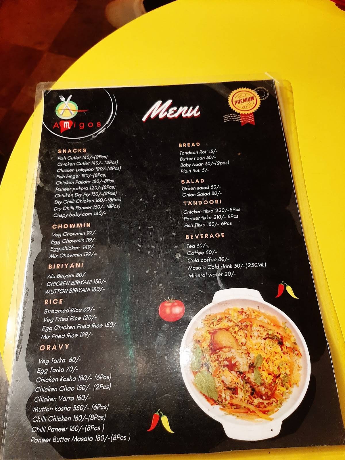 AMIGOS menu