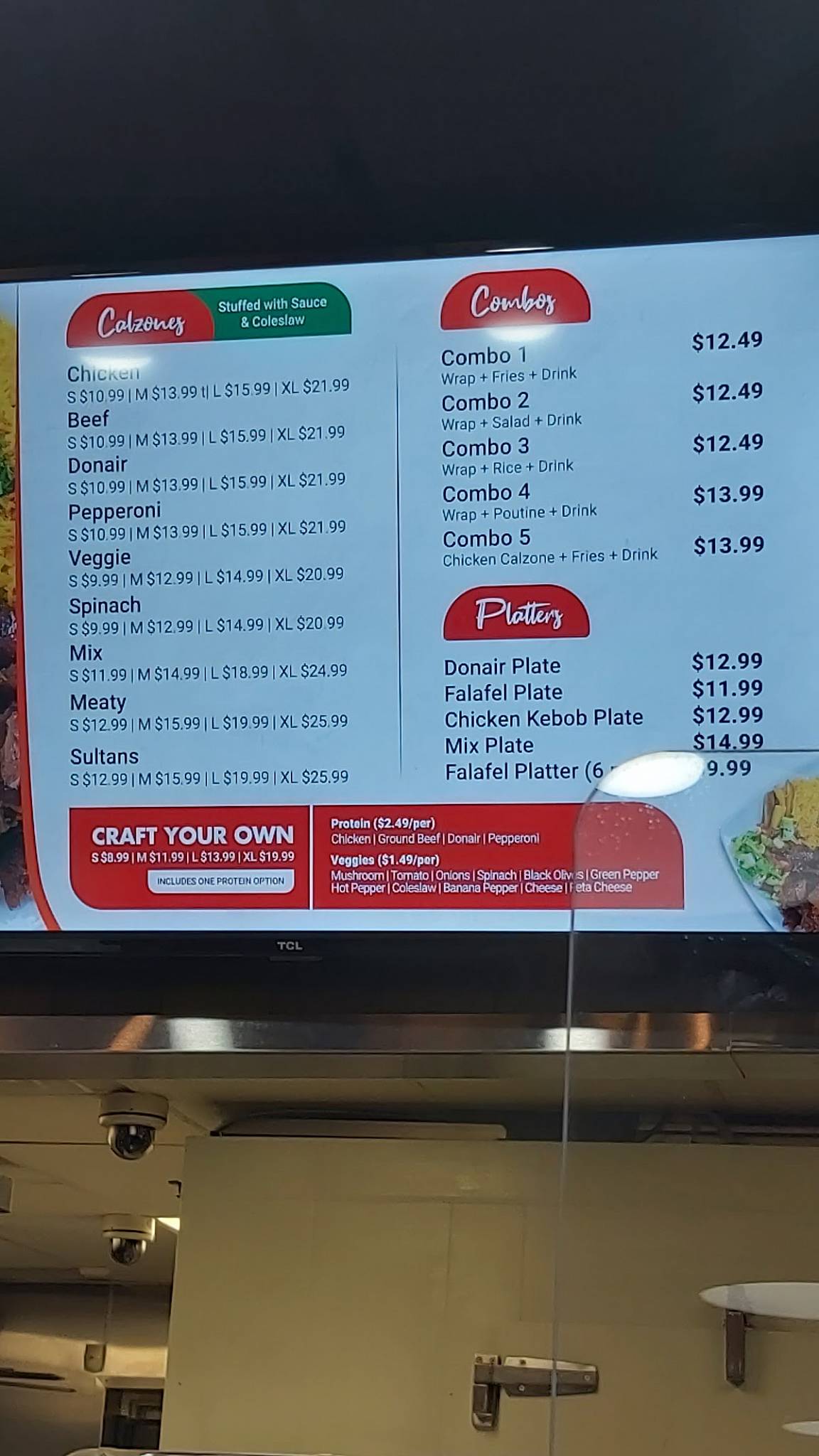 Menu de Baba Calzone
