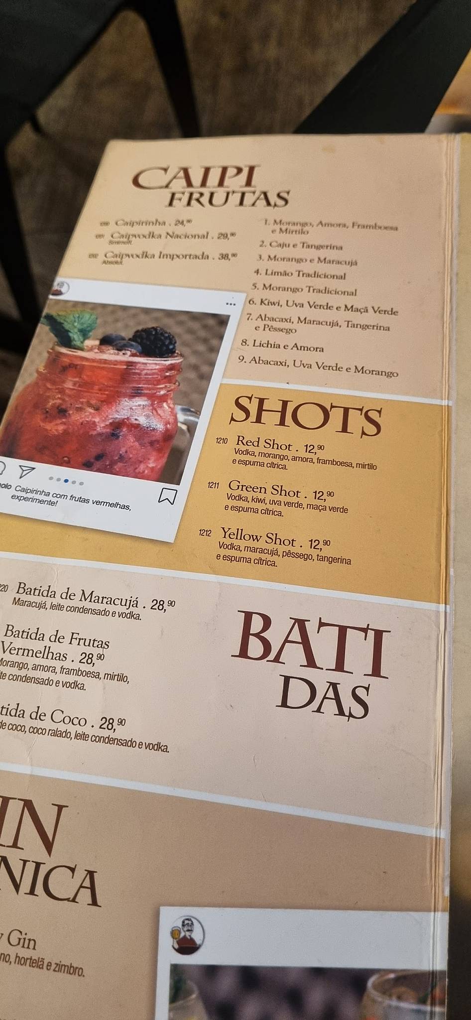 Boteco do Manolo & Marcelo cardápio