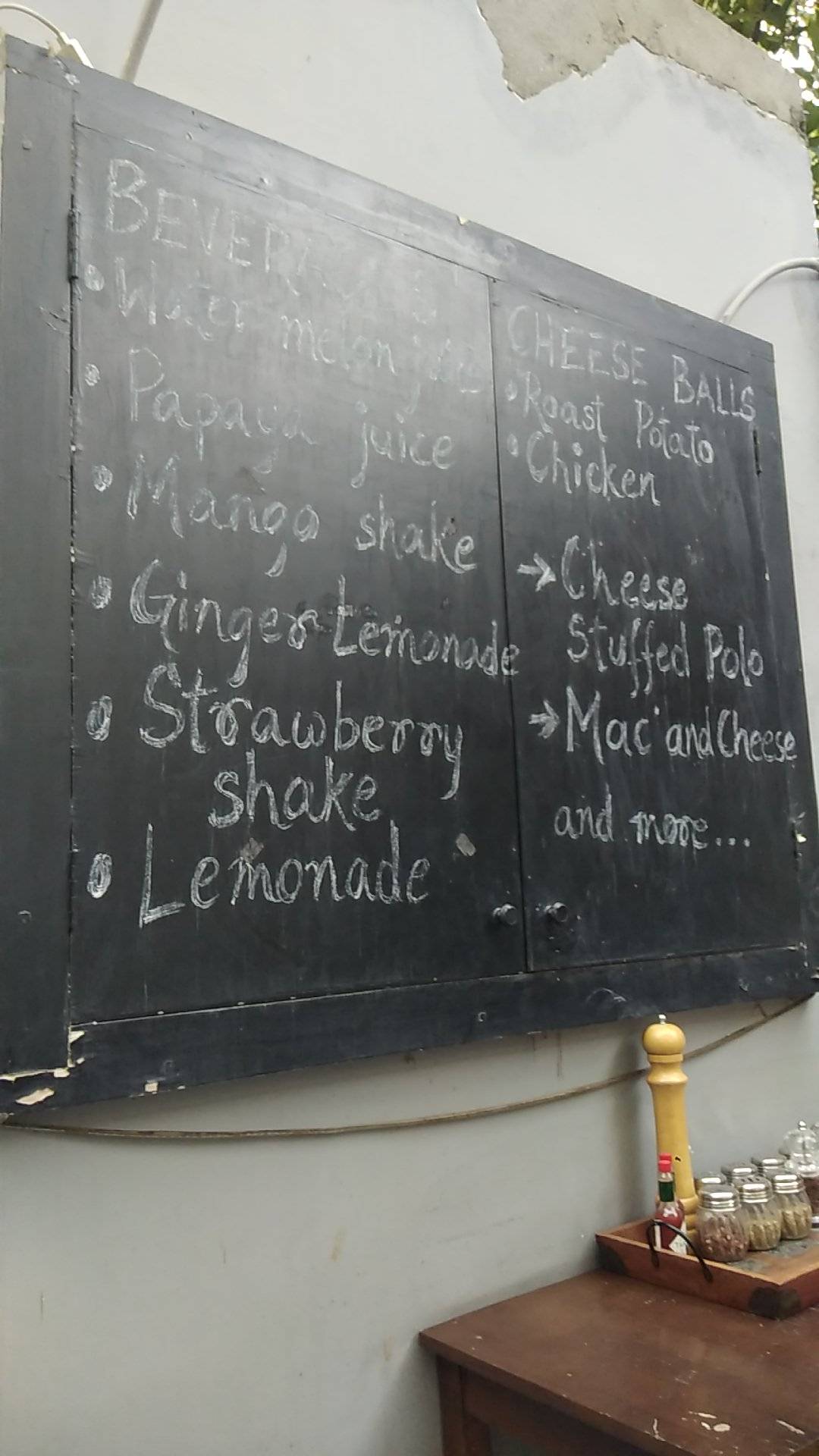 Cafe Chapter One menu