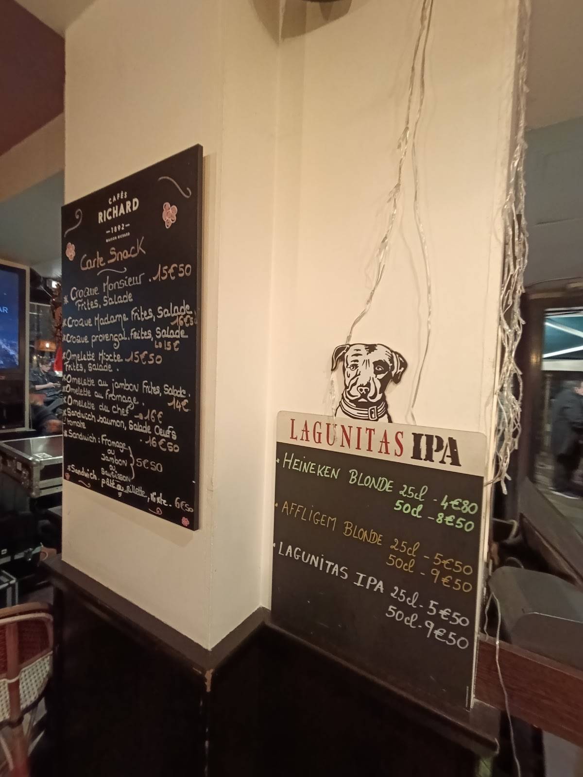 Menu de Café Côté Rive