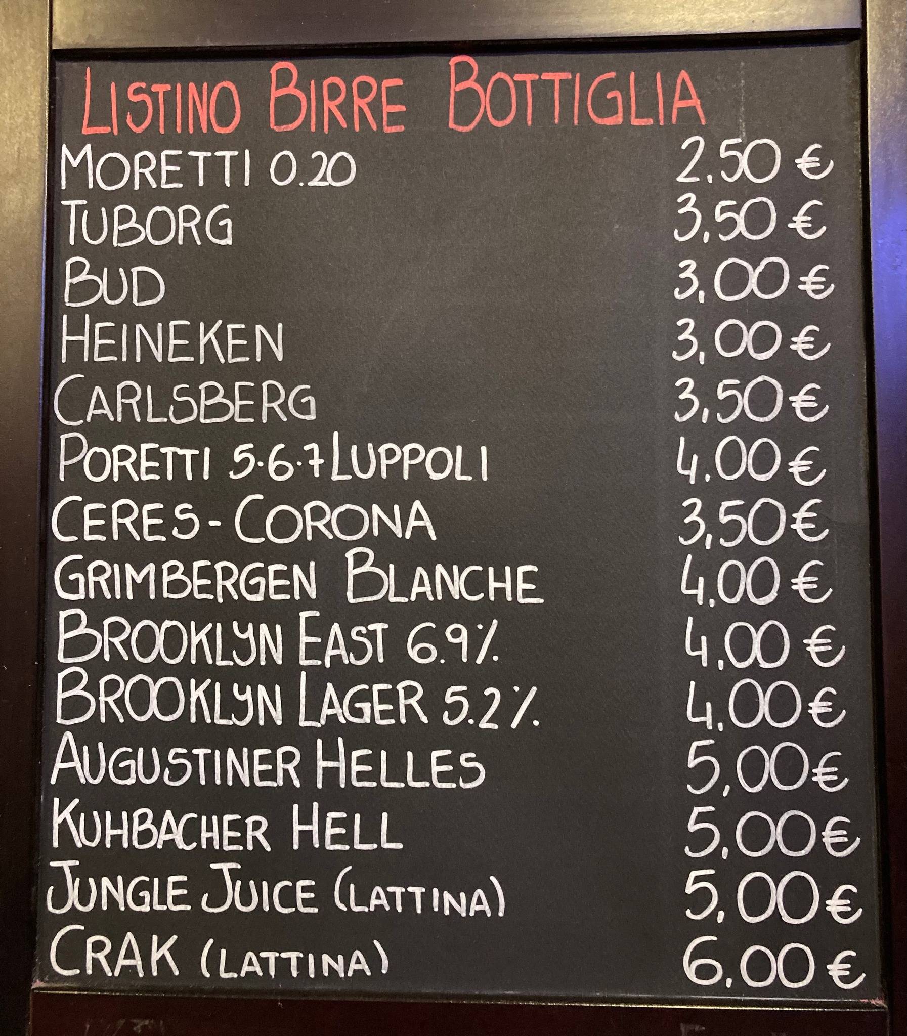 Menu di Caffè Roma 