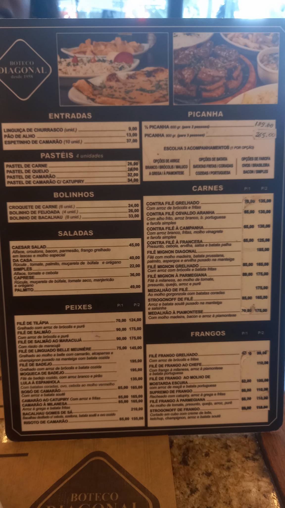 Boteco Diagonal cardápio