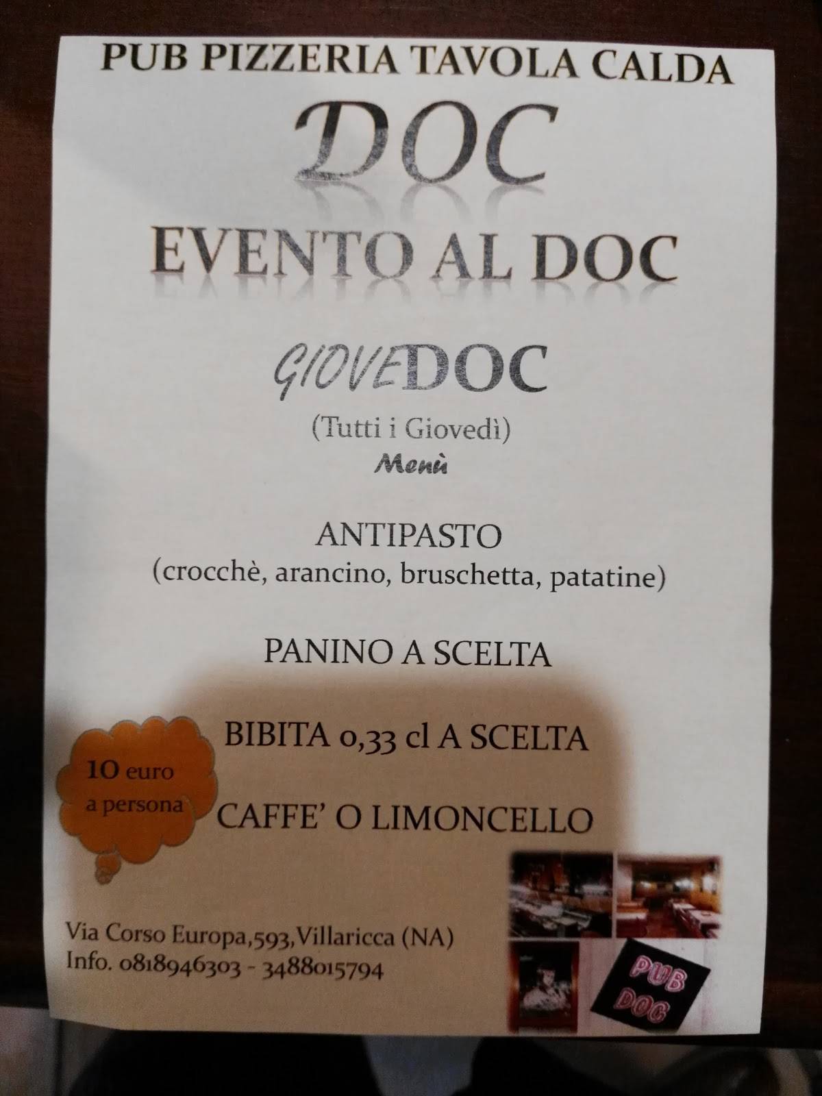 Menu di Doc Ristopub Pizzeria 