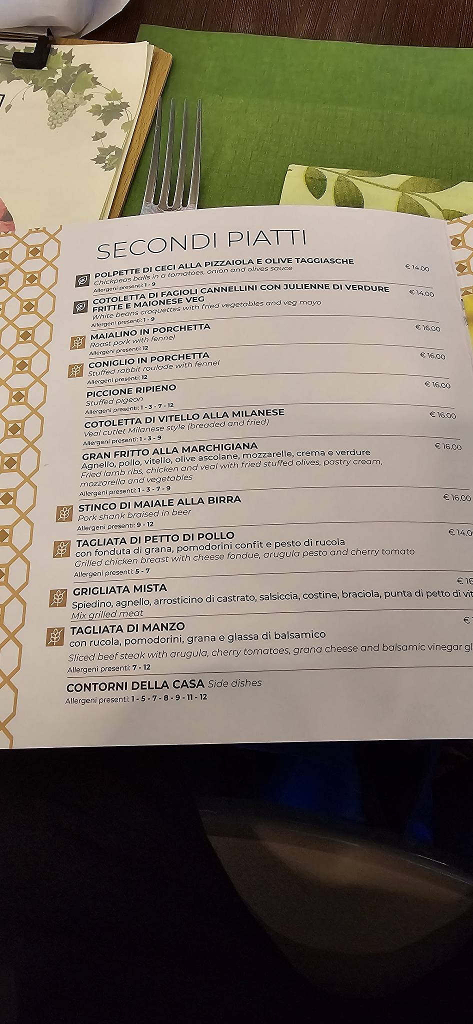 Menu di Ristorante Nonna Rina 