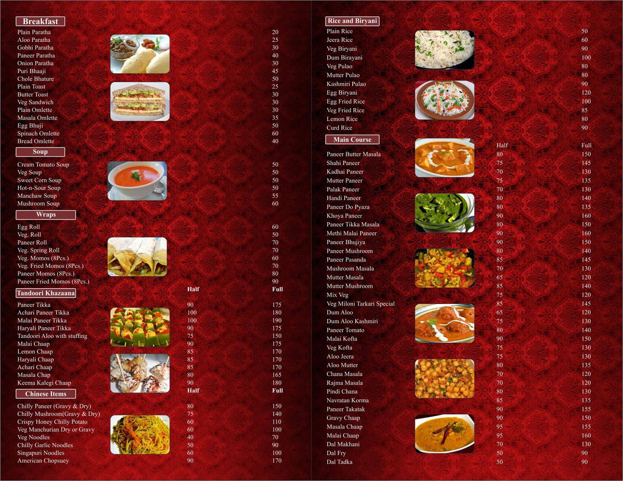 Feastify menu