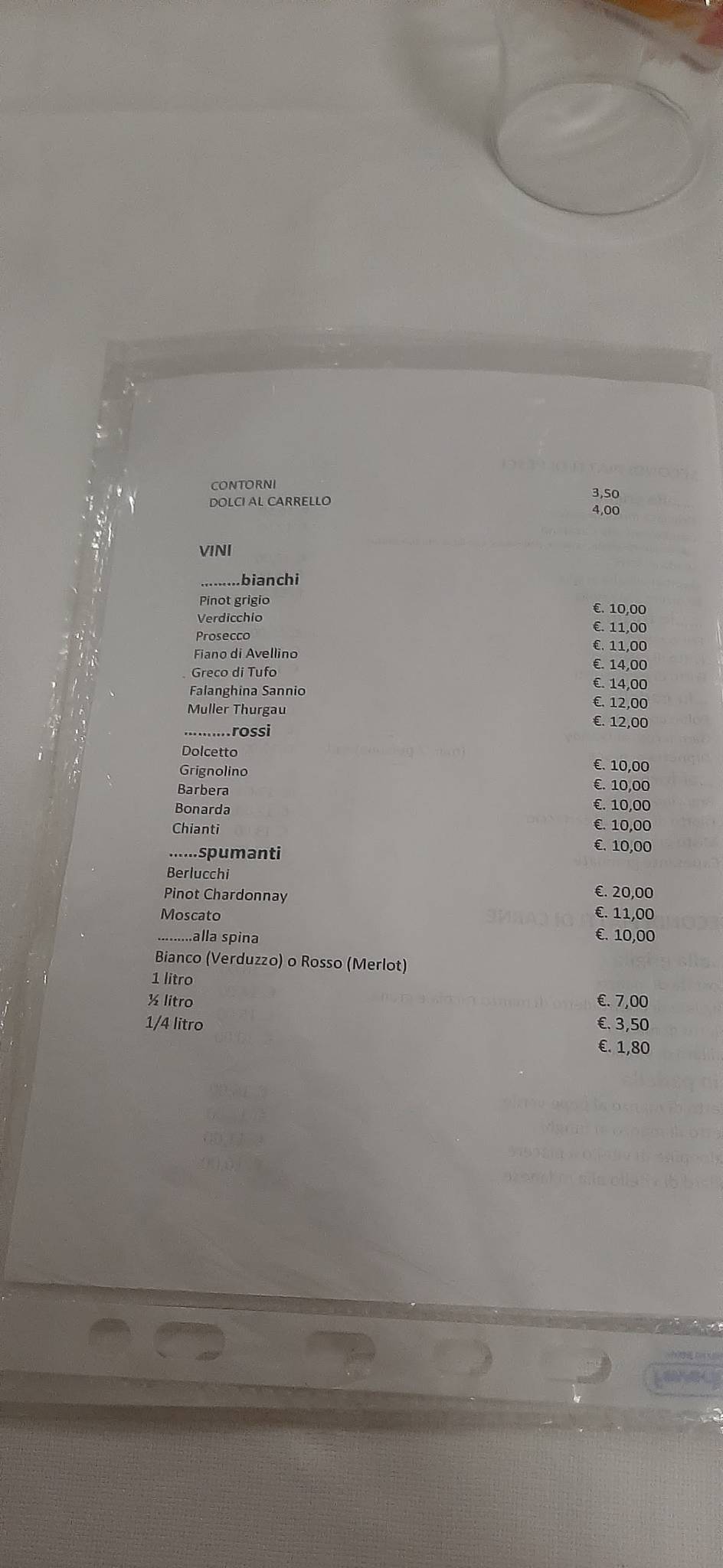 Menu di Ristorante Garibaldi 