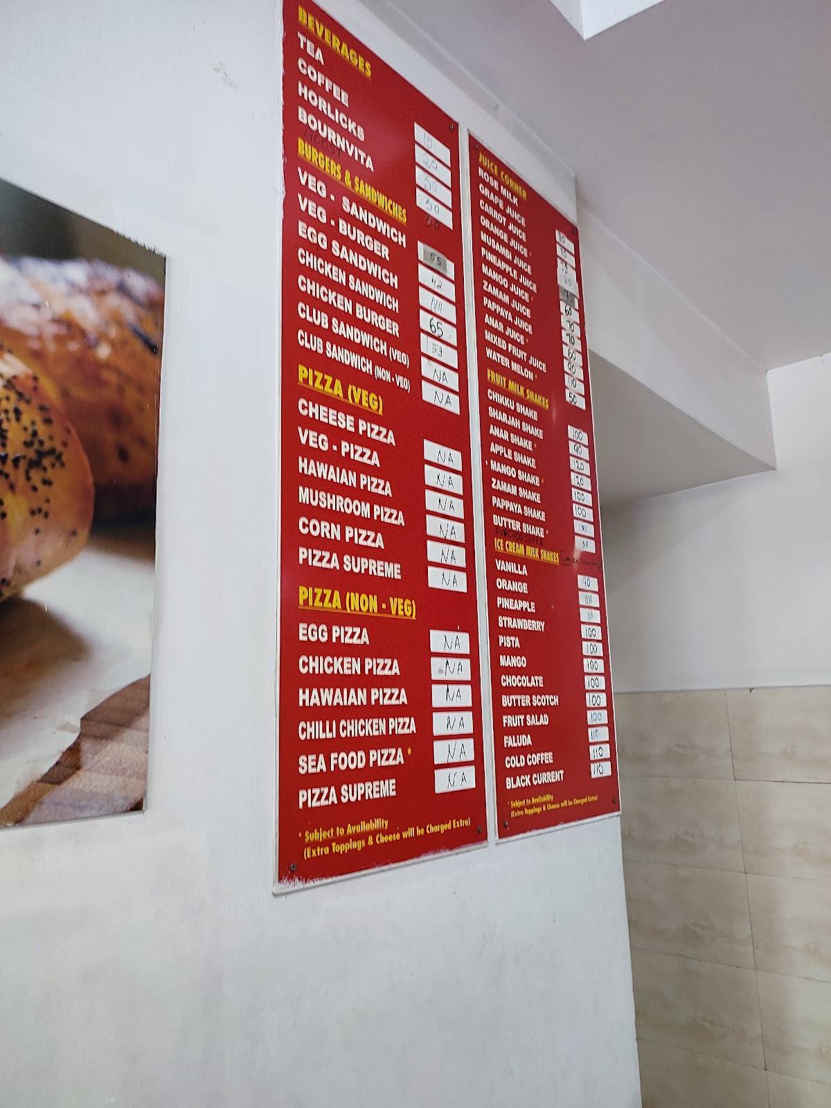K R Bakes menu
