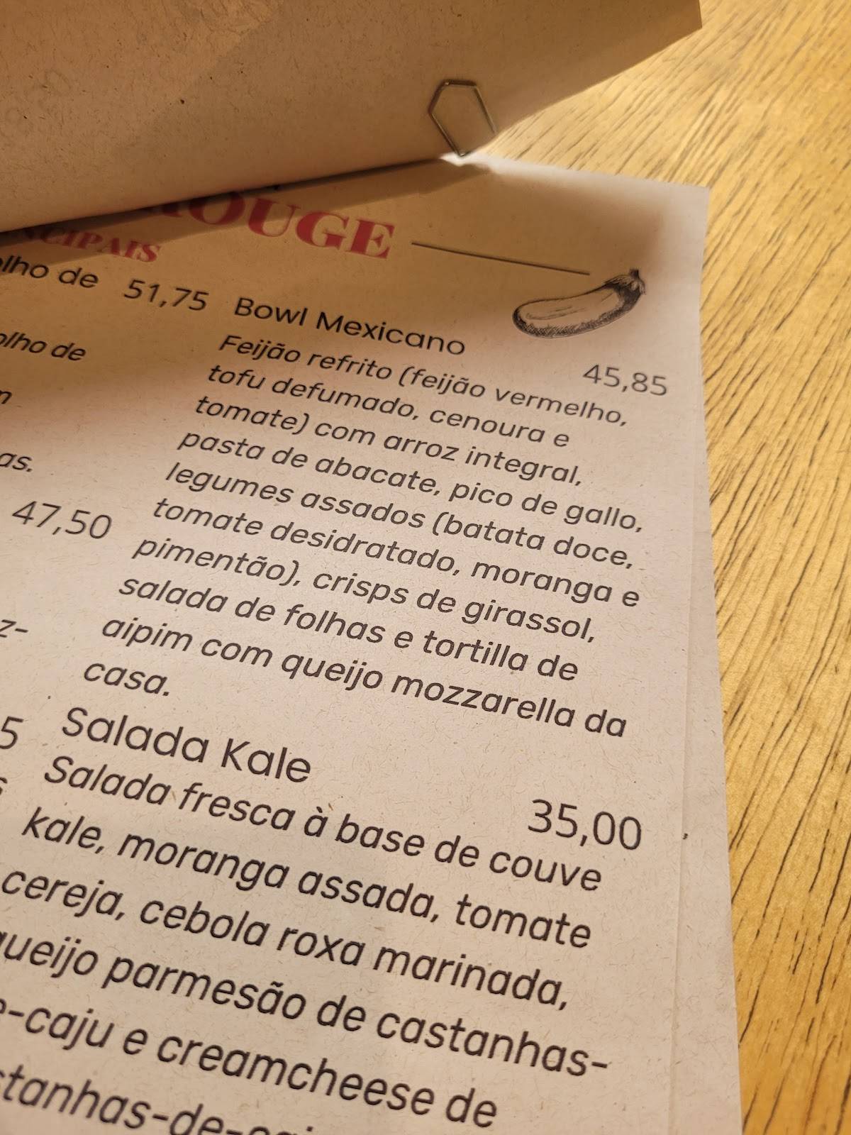 La Rouge Bistrô cardápio