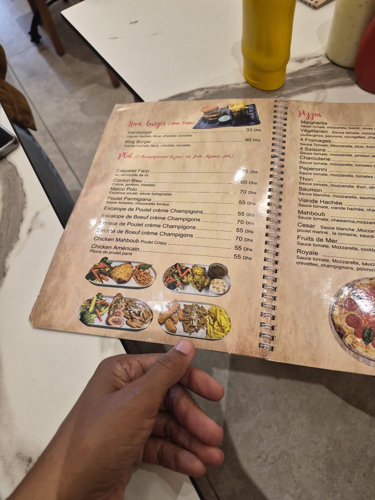 Menu de Mahboub