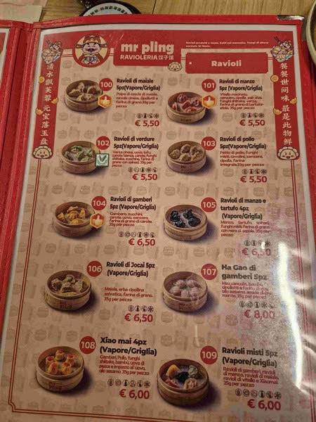 Menu di Mr.Pling Ravioleria 