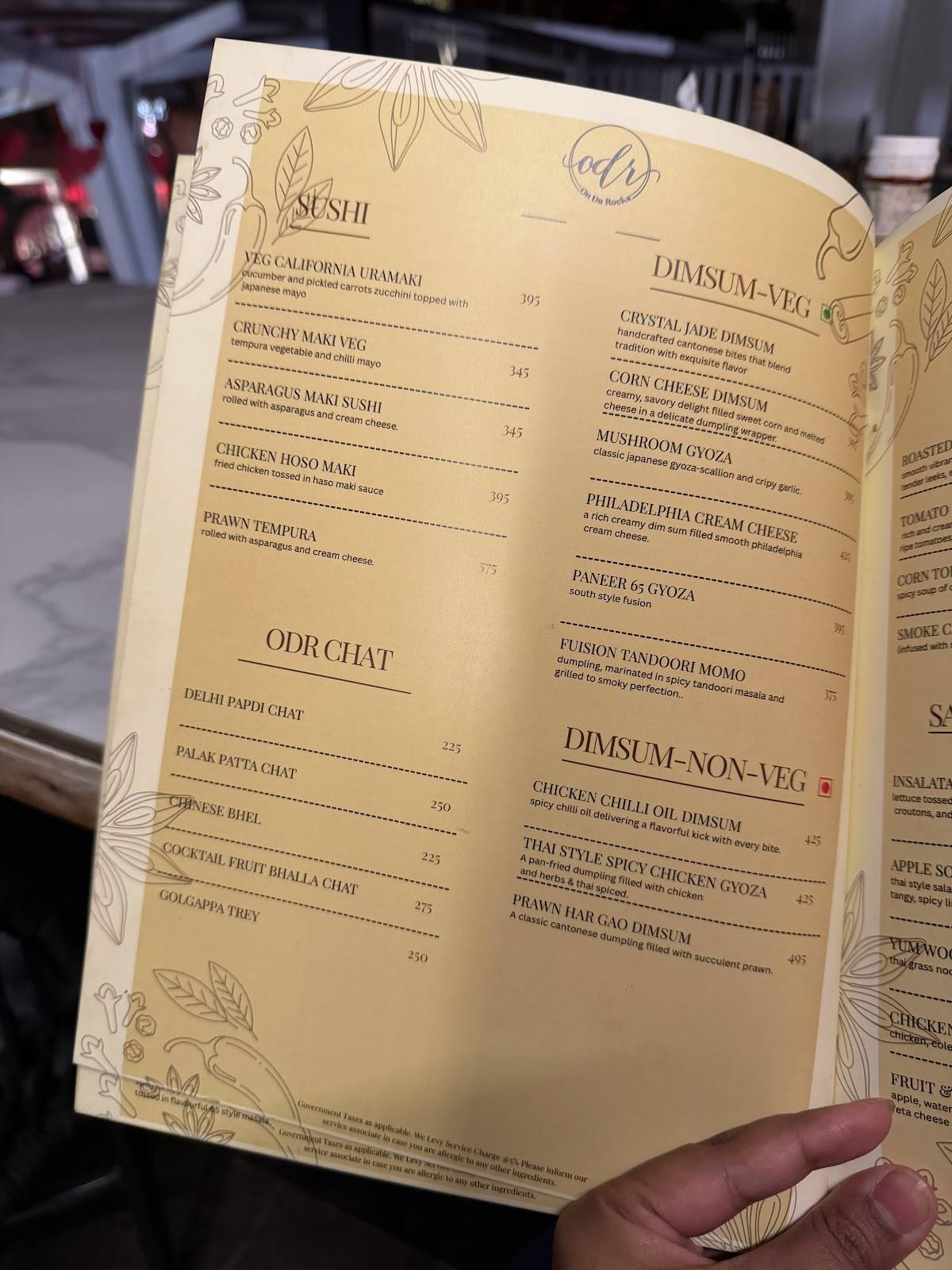 ODR - On Da Rocks menu