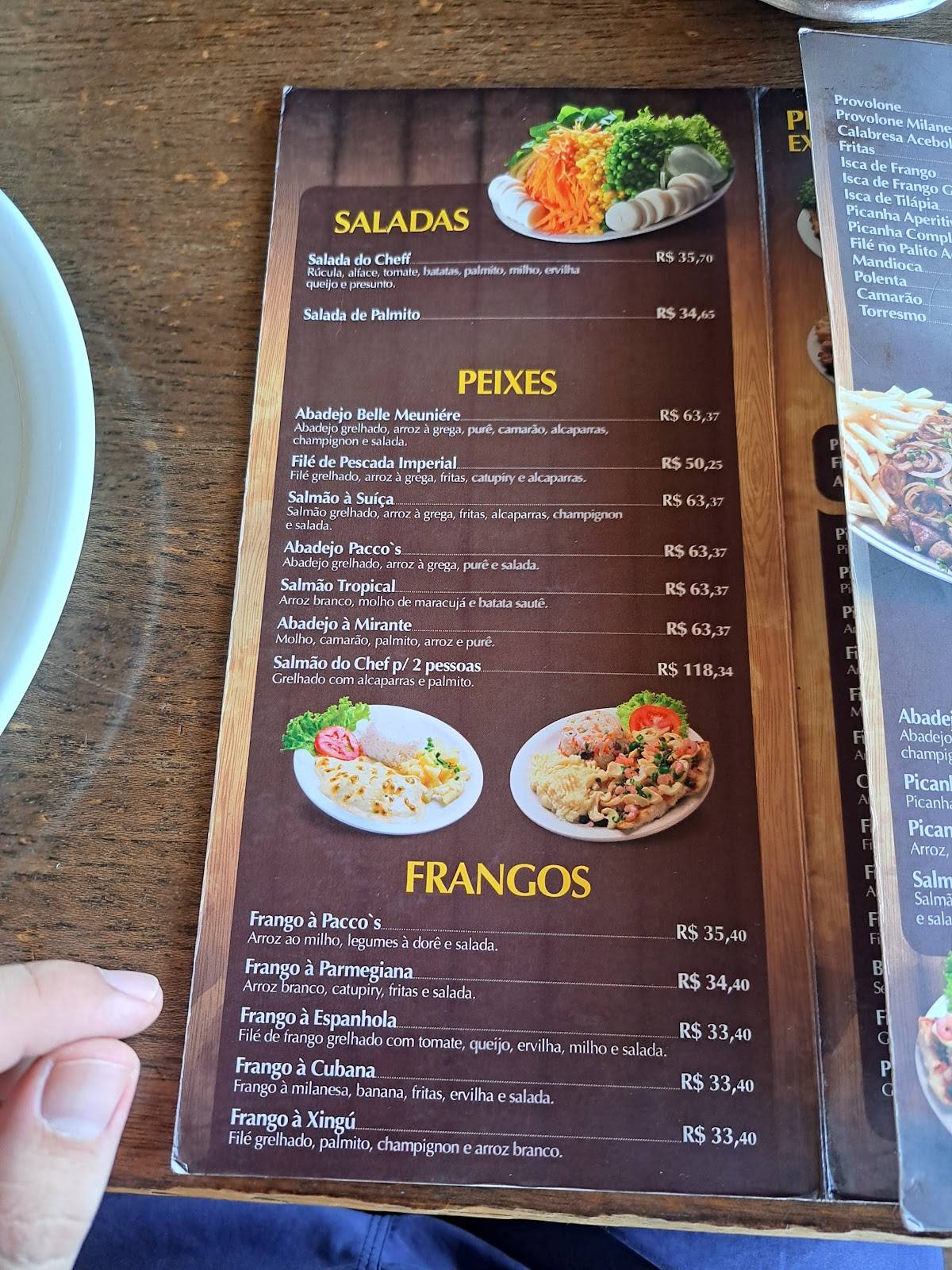 Pacco's cardápio