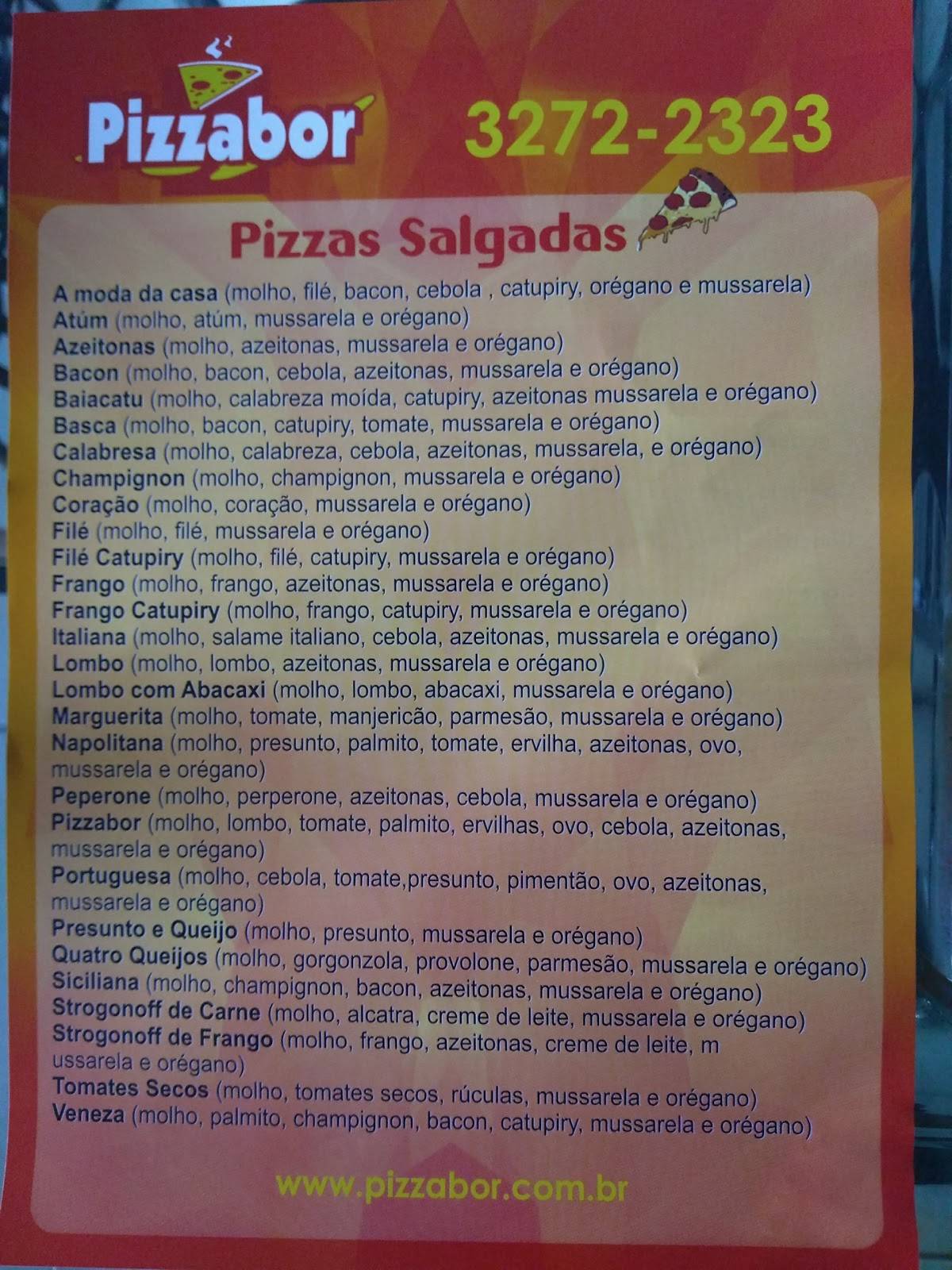 Pizzaria Pizzabor cardápio