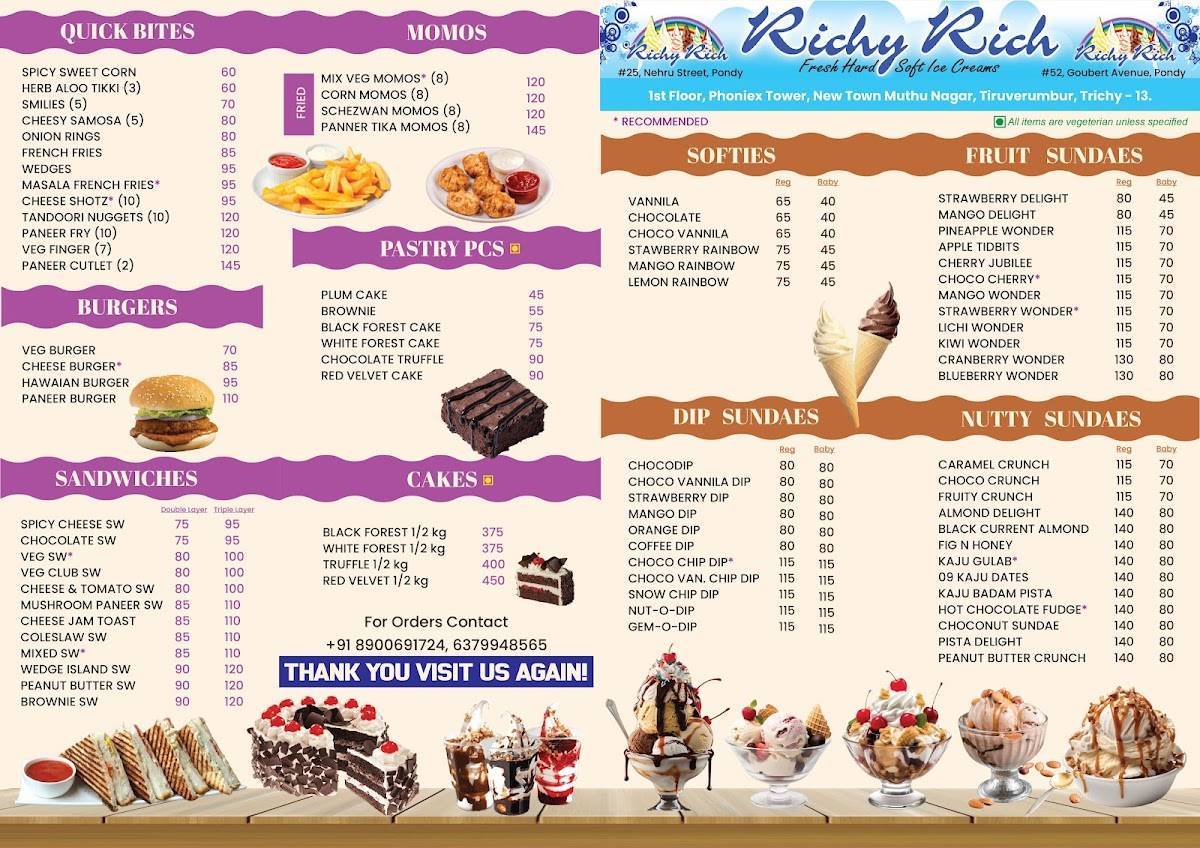 RICHY RICH menu