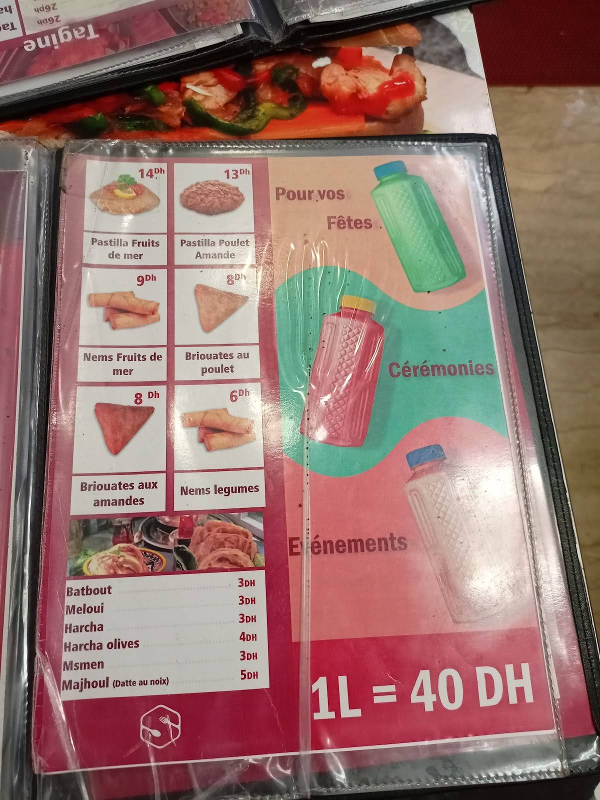 Menu de Snack Sahbi