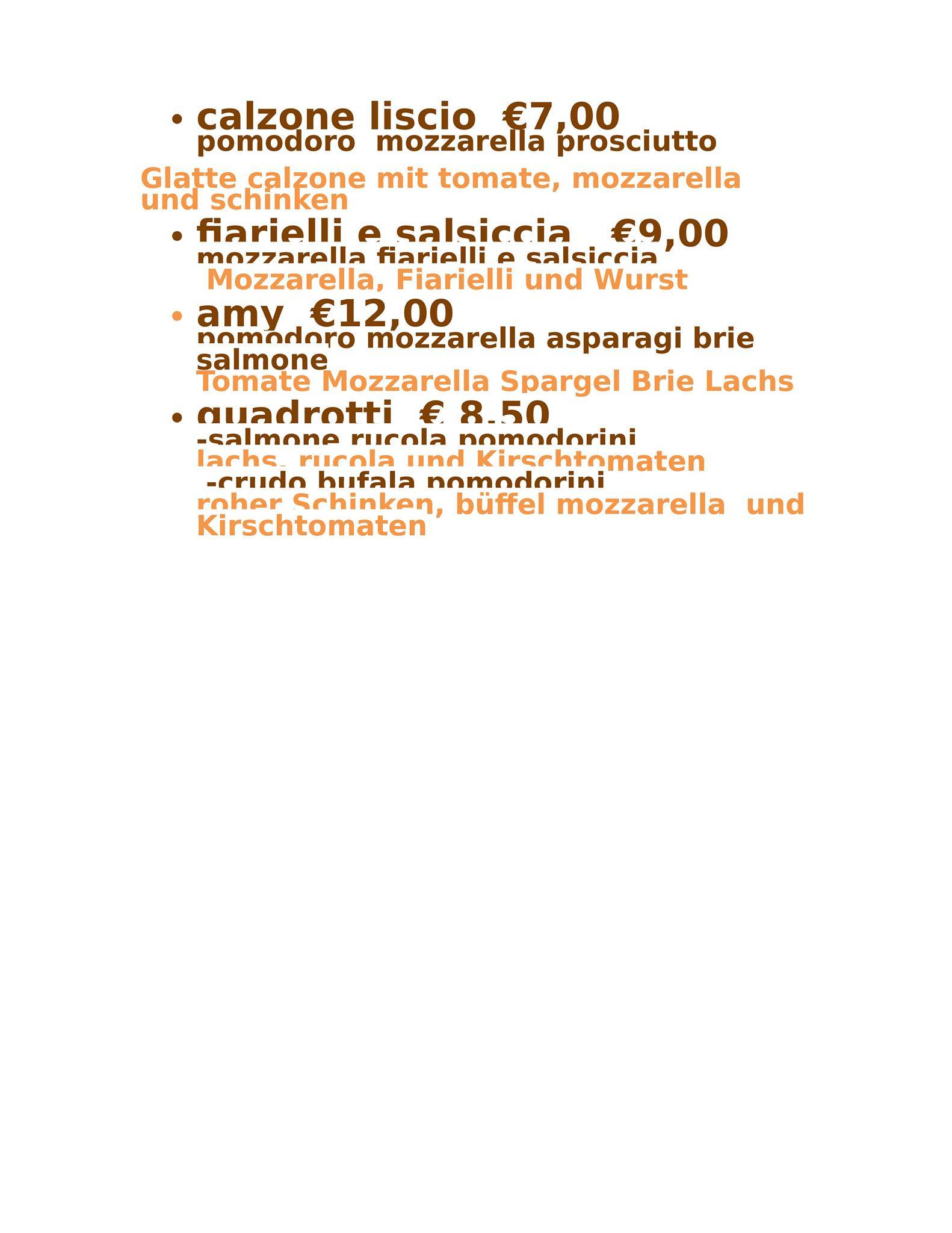Menu di Ristorante AVAV 