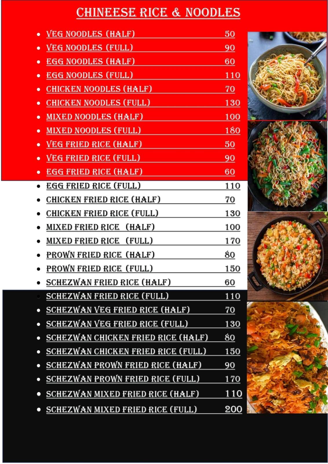 Rice&spice menu