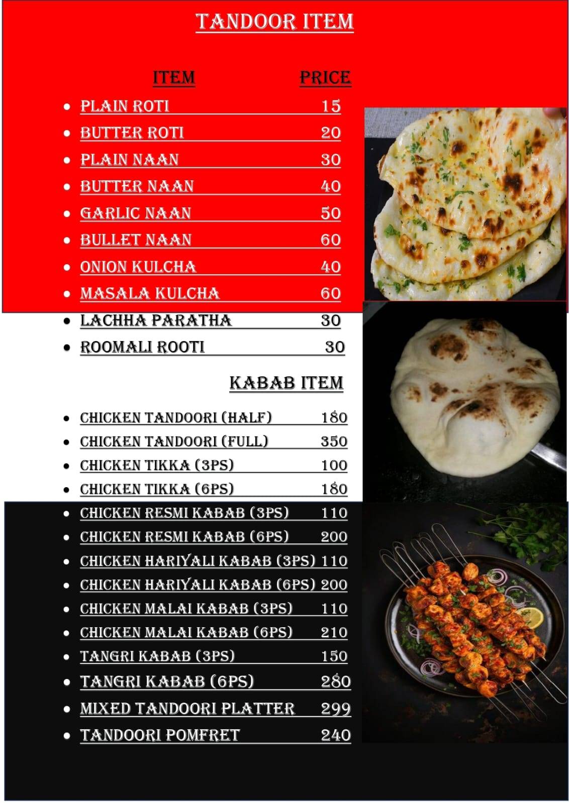 Rice&spice menu