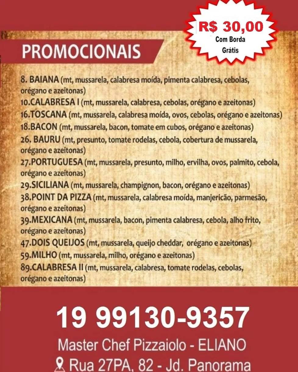 Point da Pizza Delivery e Buffet cardápio