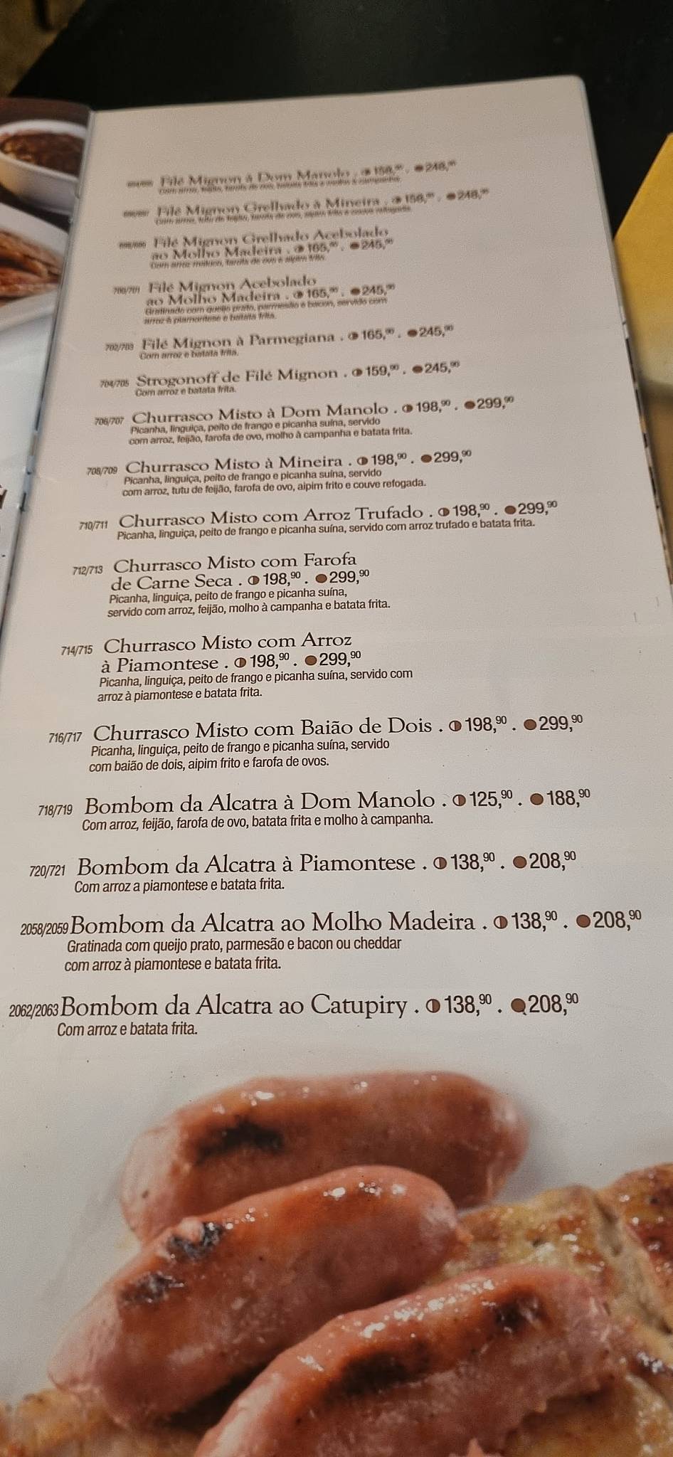 Boteco do Manolo & Marcelo cardápio