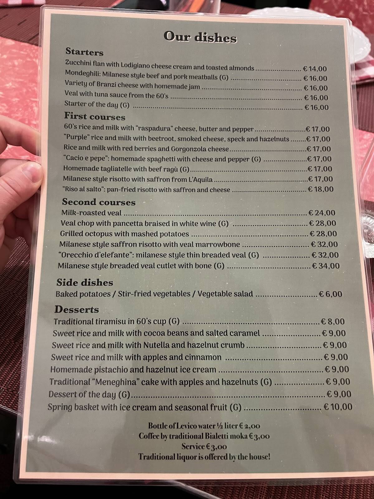 Menu di Risoelatte Duomo 