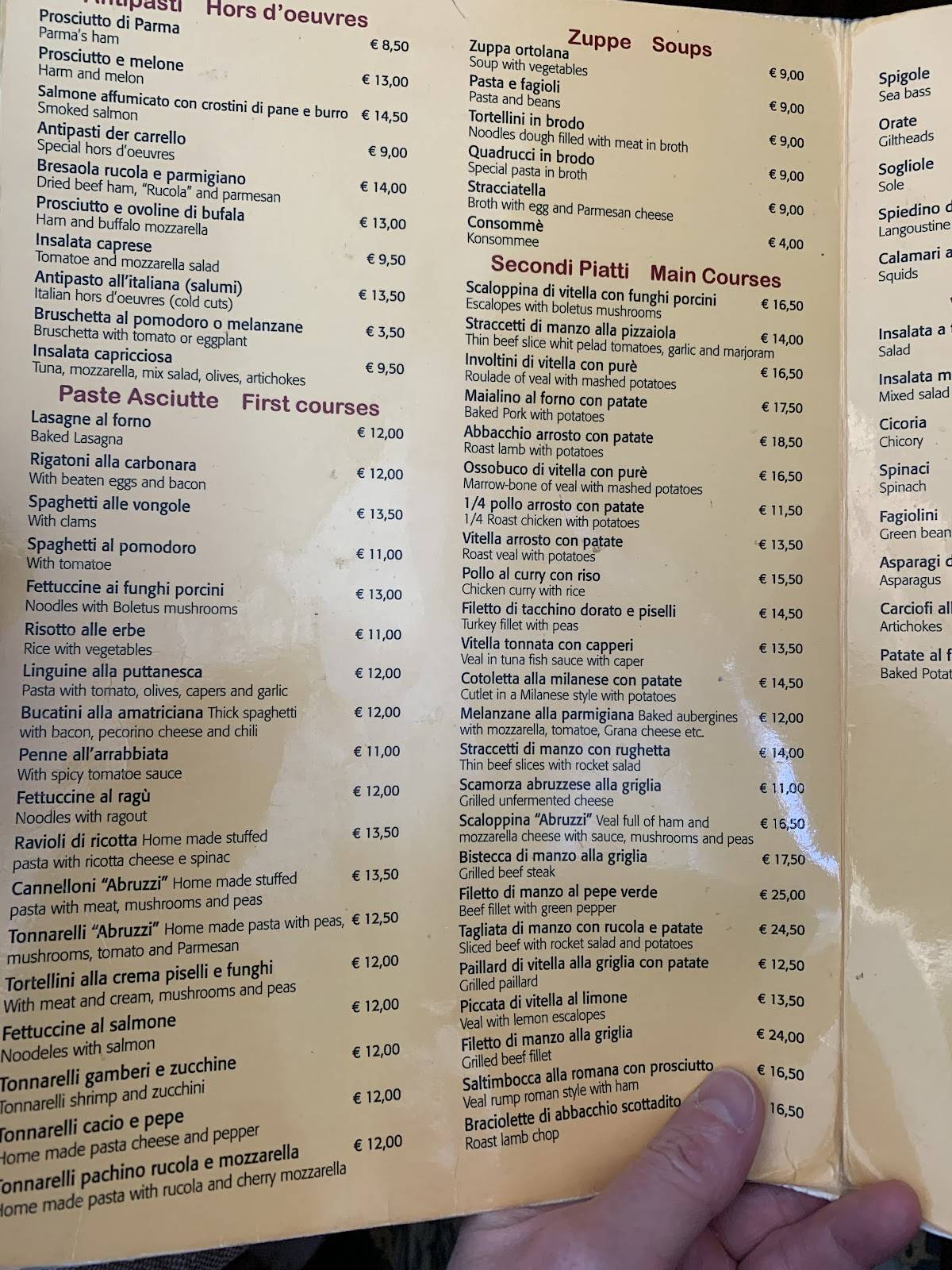 Menu di Ristorante Abruzzi 