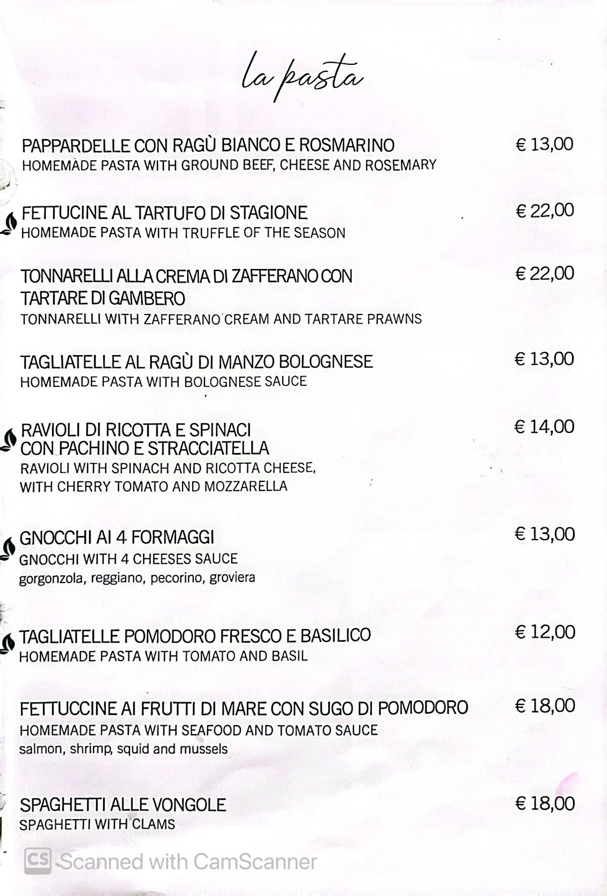 Menu de Ristorante Agrodolce Roma